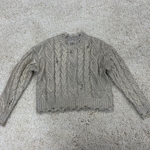 Zara Gold Distressed Sweater (size S)